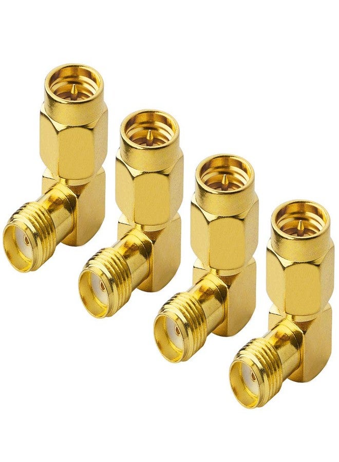 onelinkmore SMA Male to Female Right Angle 90-Degree Adapter Gold Plated Contacts Pack of 4…… - Image 1